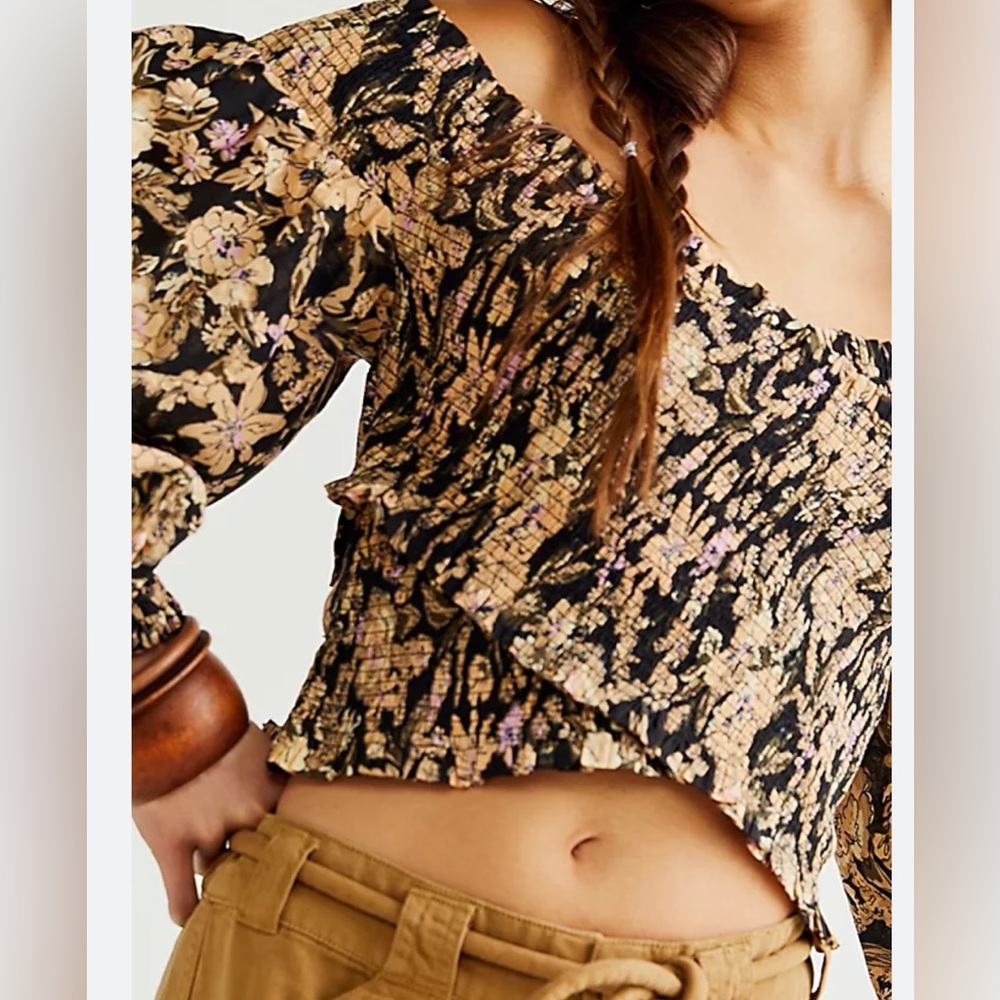 Free People East to West Smocked Blouse